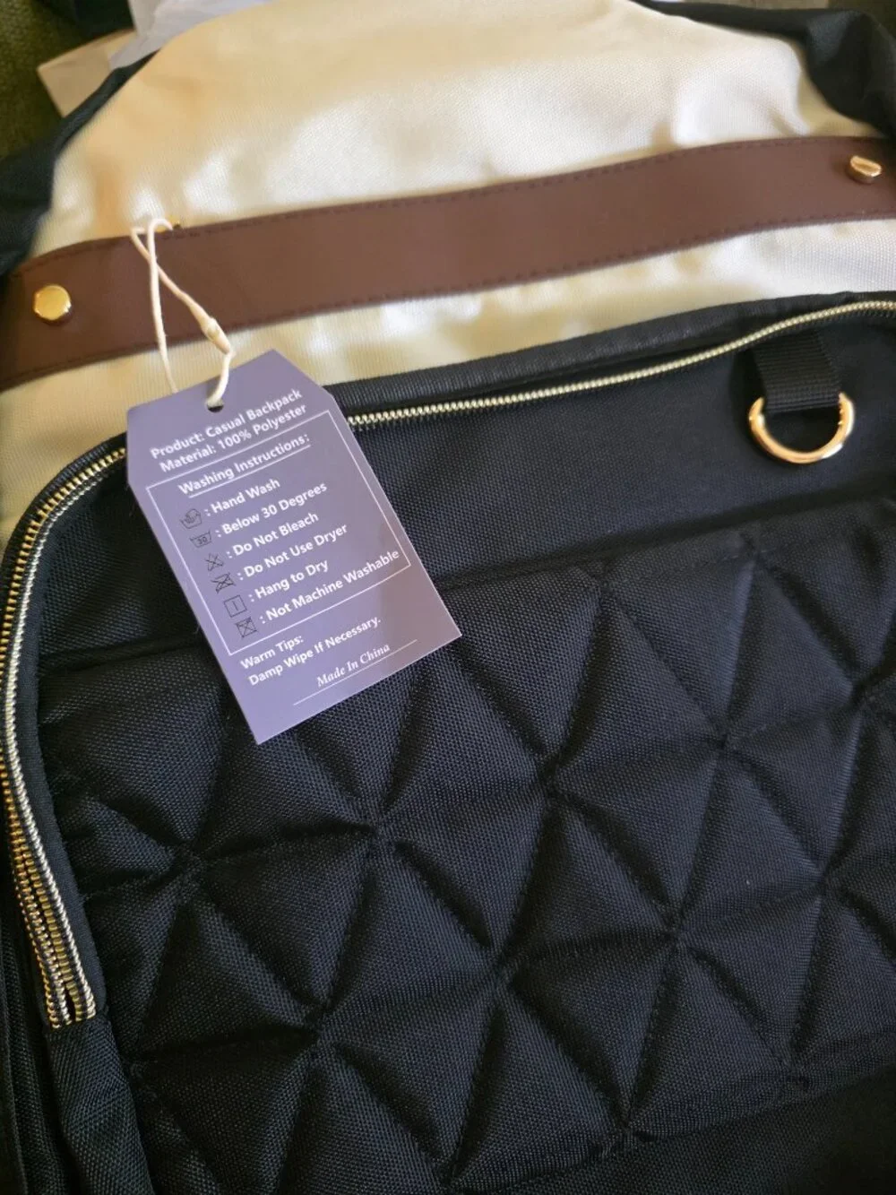NWT! 26L Laptop Backpack w/Luggage Strap, Anti-Theft, Bottle Pockets, Gold Hdwr